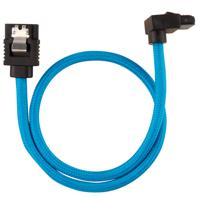 Corsair Premium SATA3-kabel, schuin/recht (6 Gbps, 30 cm, 90 graden), met ommanteling, blauw - thumbnail