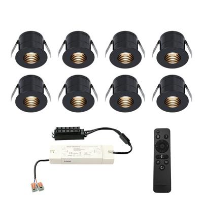Set van 8 Betty LED Mini Inbouwspots met Trafo - 12 Volt 3 Watt 140 lumen - Dimbaar - Verzonken - Plat 37mm - 2700K - IP44 waterdicht - Zwart - Veranda spotjes - overkapping spotjes Set van 8 Betty LED Mini Inbouwspots met Trafo - 12 Volt 3 Watt 140 lumen - Dimbaar - Verzonken - Plat 37mm - 2700K - IP44 waterdicht - Zwart - Veranda spotjes - overkapping spotjes