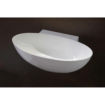 Fontein Ovaal Luca Sanitair 40x22x12 cm Mineraalsteen Glans Wit Luca Sanitair