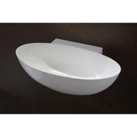 Fontein Ovaal Luca Sanitair 40x22x12 cm Mineraalsteen Glans Wit Luca Sanitair - thumbnail