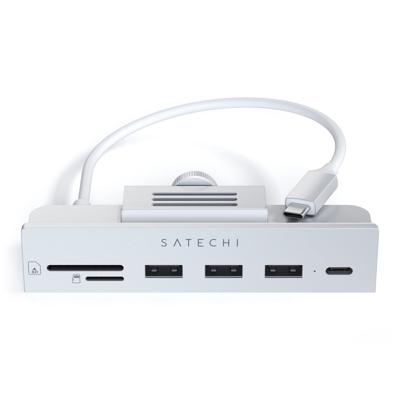 Satechi USB-C klem hub iMac 24" - Silver Satechi USB-C klem hub iMac 24" - Silver