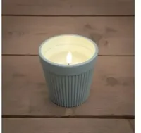 Anna's Collection buitenkaars in pot 3d vlam 11 x 11cm, blauw - thumbnail