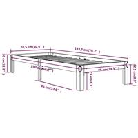 Bedframe massief hout wit 75x190 cm - thumbnail