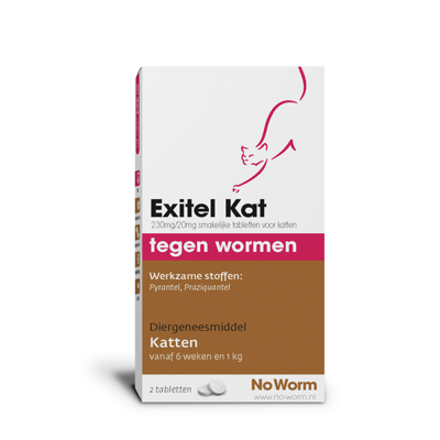 No Worm Exitel kat tegen wormen 4 tabletten