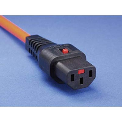 Kash Apparaataansluitkabel [Apparaatstekker, female C13 10A - Randaarde haakse stekker] Zwart, Oranje 2.00 m 1 stuk(s)