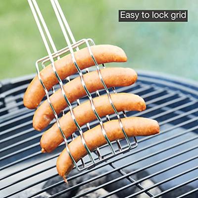 Worstenklem uit chroom en rubberhout 51 cm fsc-100% BBQ Barbecook - Barbecook