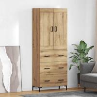 Hoge kast met lade 2 pcs Artisan Eiken Bewerkt hout - thumbnail