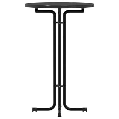 Eettafel 70x110 cm bewerkt hout en staal zwart