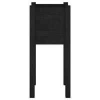 Plantenbak 31x31x70 cm massief grenenhout zwart - thumbnail