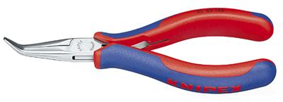Knipex 35 82 145 Platte rondbektang Elektronica en fijnmechanica 45° gebogen Gereedschapsstaal 145 mm