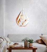 Eglo HanglampCarlton 1 20cm wit met goud - 43001 - thumbnail