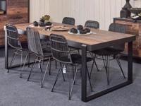 Rechthoekige eettafel KUTINA 164 cm donker scheepshout - thumbnail