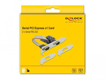 Delock 90001 PCI Express x1-kaart naar 2 x seriële RS-232