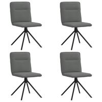 Eetkamerstoelen 4 st stof donkergrijs - thumbnail
