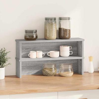 VidaXL Keukenrekken stapelbaar 2 st 60x15x16 cm grijs sonoma eiken