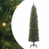 VidaXL Kunstkerstboom groen 210 cm pvc en staal en kunststof - thumbnail