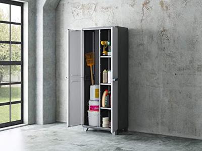 KIS Lineary Utility Storage Cabinet - 68 x 39 x 173 cm - Zwart en grijs - thumbnail