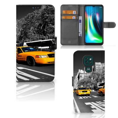 Motorola Moto G9 Play | E7 Plus | Flip Cover | New York Taxi