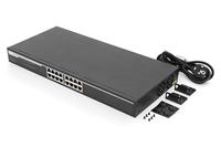DIGITUS Gigabit Ethernet Network Switch - 19 Inch - 16 Ports - Auto MDI/MDI-X - Half/Full Duplex - Zwart - thumbnail