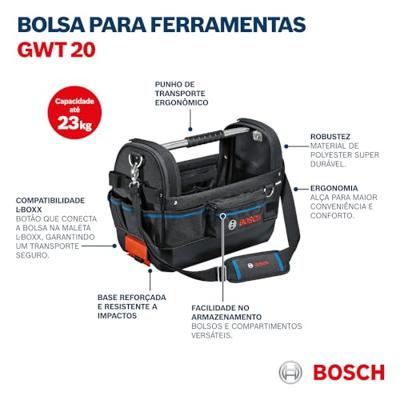 Bosch Blauw Gereedschaptas GWT 20 ProClick - Compatibel met L-BOXX - 1600A025L6 - thumbnail
