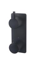 Wiesbaden Caral inbouw 2-wegs douchethermostaat rond mat zwart - thumbnail