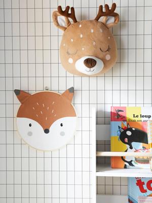 Geborduurde trommel Vos bruin Geborduurde trommel Vos bruin