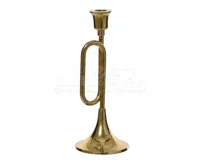 Kandelaar alu L10b10h27 cm goud Decoris - Decoris - thumbnail