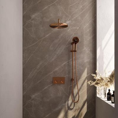 Copper Edition Thermostatische Regendouche SET 70 met Drukknoppen