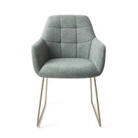 Jesper Home Eetkamerstoel 'Noto' Slide Gold, kleur Real Teal - thumbnail
