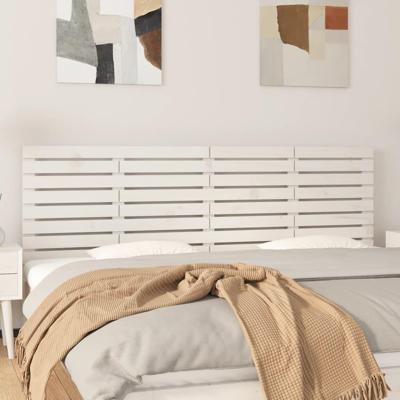 Hoofdbord wandmontage 166x3x63 cm massief grenenhout wit