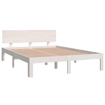 Bedframe massief hout wit 135x190 cm 4FT6 Double - thumbnail