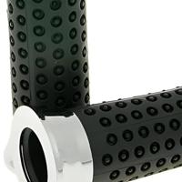 Vicma rubber handvat rubbber grip chrome with nubs - thumbnail