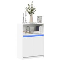 Dressoir met LED 72x34x100 cm bewerkt hout wit - thumbnail