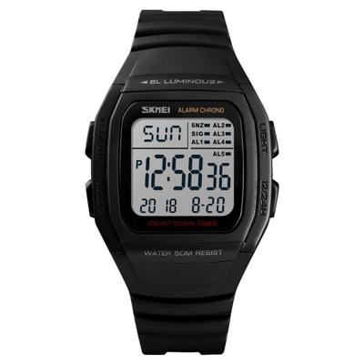 SKMEI 1278 modieuze buiten 50m waterdichte digitale horloge Student Sport Wrist Watch ondersteuning 5 groep Alarm Clocks(Black)