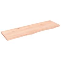 Wandschap 100x30x2 cm onbehandeld massief eikenhout - thumbnail