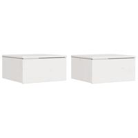 Wandbevestigde nachttafel met lade 2 pcs Wit 37 x 35 x 18,5 cm - thumbnail