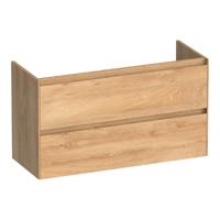 Brauer Inspire - Onderkast Ondiep - 100 cm - met 2 Softclose Lades Greeploos en 1 Sifon Uitsparing - Forest Tan - thumbnail