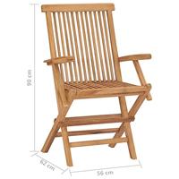 Tuinstoelen 8 st inklapbaar massief teakhout - thumbnail