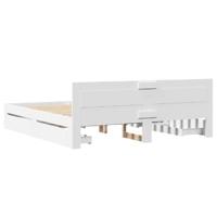 Bedframe met hoofdeinde zonder matras 200x200 cm wit - thumbnail