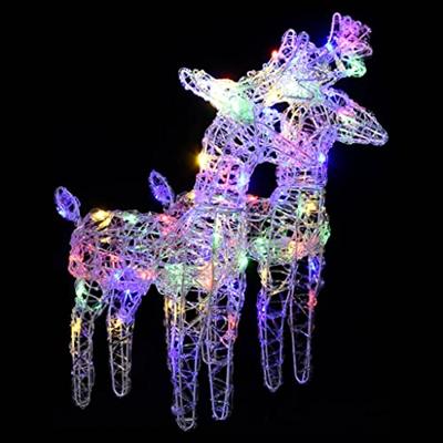 VidaXL Kerstrendieren 2 st 80 led's acryl meerkleurig VidaXL Kerstrendieren 2 st 80 led's acryl meerkleurig