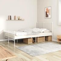Bedframe met hoofd- en voeteneinde metaal wit 135x190 cm - thumbnail