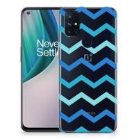 OnePlus Nord N10 5G | TPU bumper | Zigzag Blauw - thumbnail
