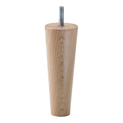 Meubelpoot conisch 5 bij 5 cm en hoogte 15 cm van massief hout (M10)