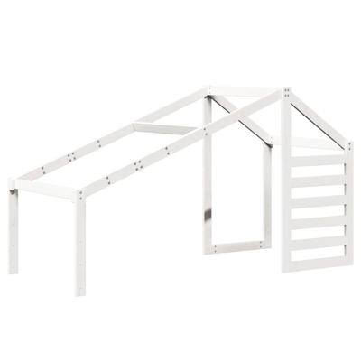 Stapelbed met dak massief grenenhout wit 90x200 cm