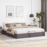 Bedframe zonder matras 160x200 cm kunstleer grijs - thumbnail