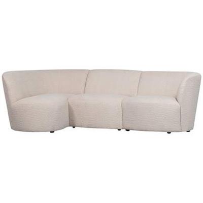 WOOOD 3-zits Loungebank 'Coco' Links, Bouclé, kleur Crème