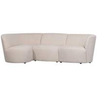 WOOOD 3-zits Loungebank 'Coco' Links, Bouclé, kleur Crème - thumbnail
