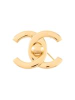 Chanel Pre-Owned Logos Turnlock Motif Brooch - GOLD - thumbnail