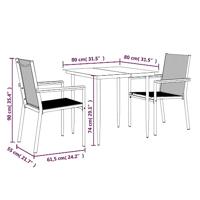 3-delige Tuinset textileen en staal zwart - thumbnail