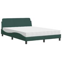 Bed met matras "Dover" fluweel donkergroen 140x190 cm - thumbnail